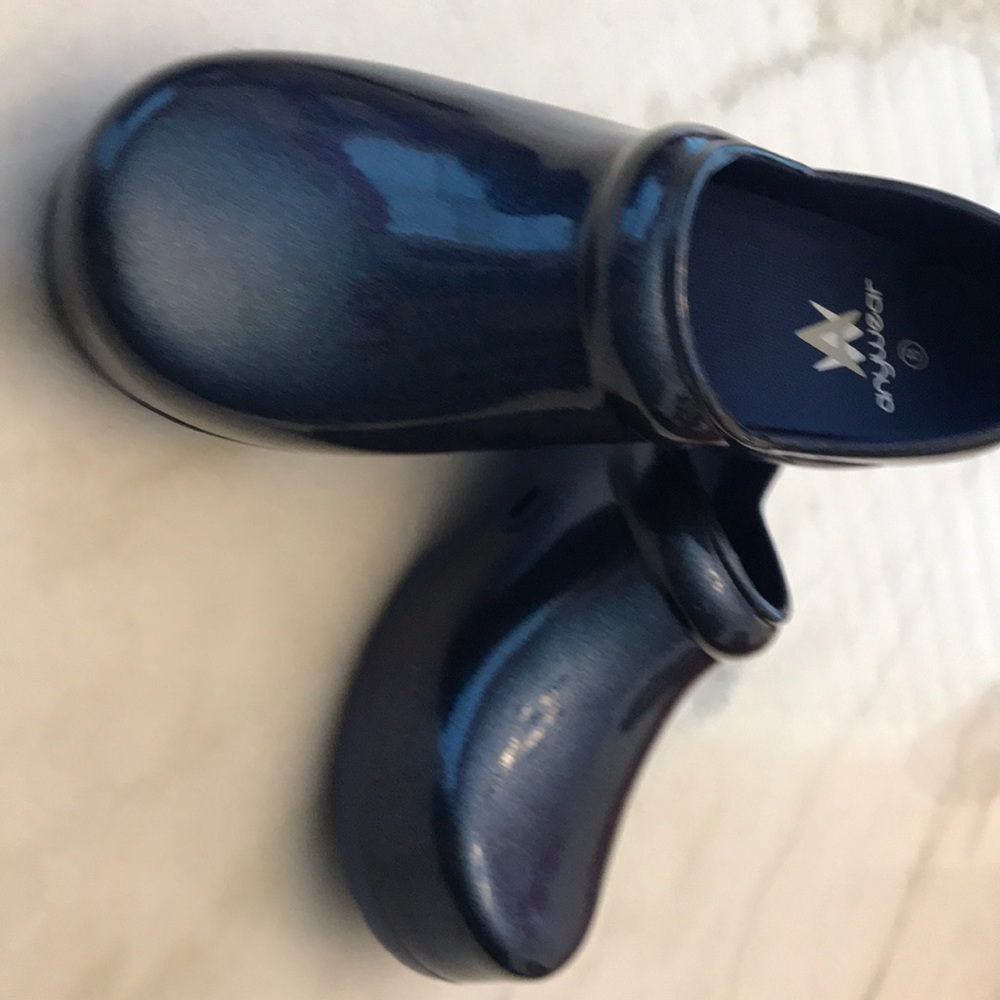 Blue rubber clogs
